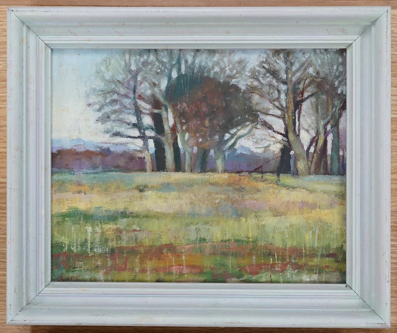 From the Studio of Fred Cuming. Eldrick, impressionist oil on board, Woodland landscape, signed, 19 x 24cm. Condition - good